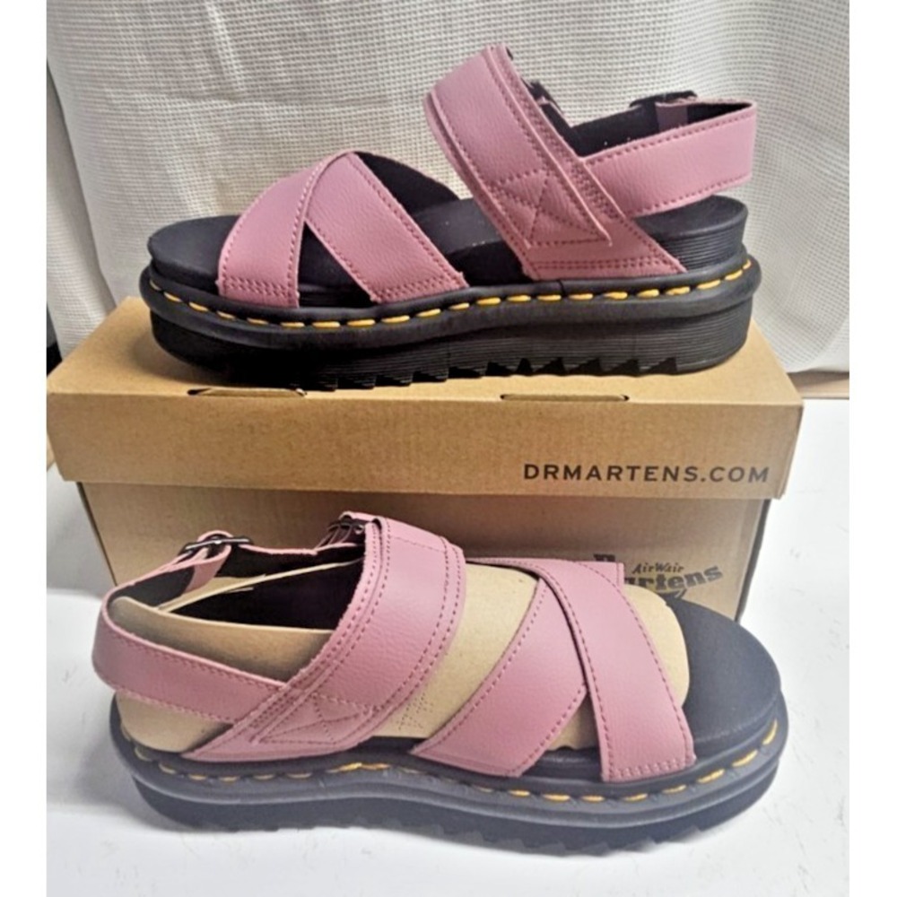 Dr. Martens Women's Voss II Sandal Dusty Rose Athena 6 US Women vegan leather